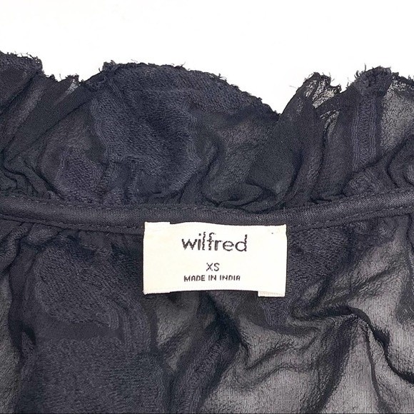 Wilfred Black Sheer Floral Appliqué Lace Babydoll Dress Size XS - Picture 5 of 9